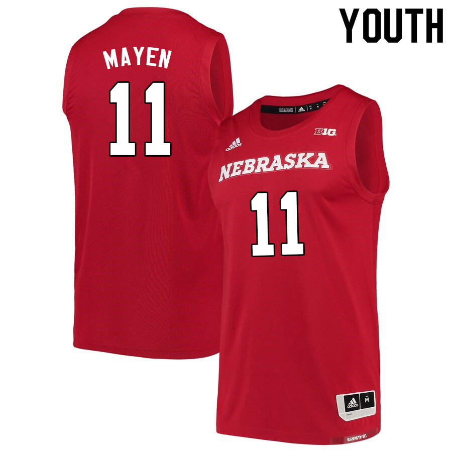 Youth #11 Lat Mayen Nebraska Cornhuskers College Basketball Jerseys Sale-Scarlet - Click Image to Close